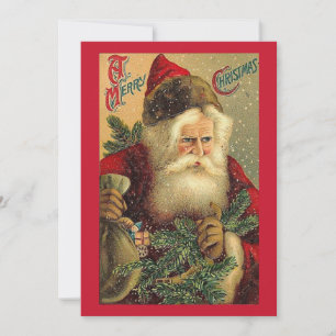 Vintage Christmas Santa Claus Holiday Card
