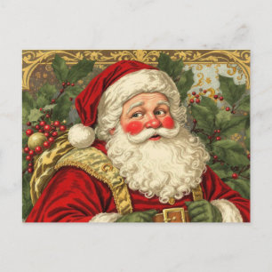 Vintage Christmas Santa Claus Holiday Postcard