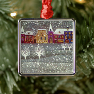 Vintage Christmas, Santa Claus Horse Open Sleigh Metal Tree Decoration