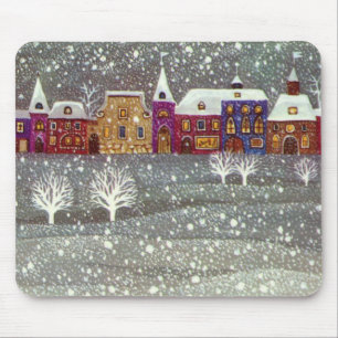 Vintage Christmas, Santa Claus Horse Open Sleigh Mouse Mat