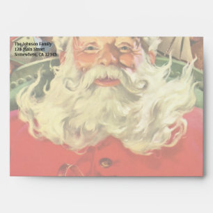 Vintage Christmas Santa Claus in Sleigh with Toys Envelope