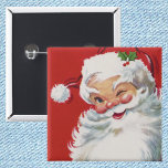 Vintage Christmas Santa Claus, Jolly and Winking 6 Cm Round Badge<br><div class="desc">Vintage illustration Christmas holiday design featuring a happy,  jolly Santa Claus wearing a hat and winking as if he has a secret. Ho,  ho,  ho,  Merry Christmas!</div>