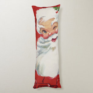 Vintage Christmas Santa Claus, Jolly and Winking Body Cushion