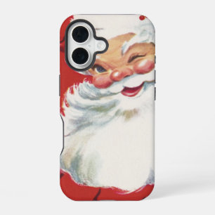 Vintage Christmas Santa Claus, Jolly and Winking iPhone 16 Case