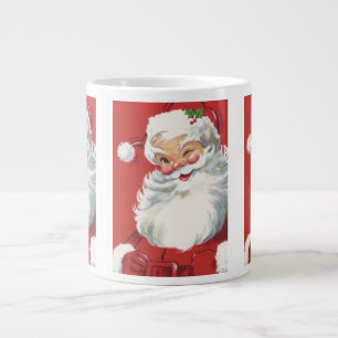 Vintage Christmas Santa Claus, Jolly and Winking Large Coffee Mug