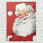 Vintage Christmas Santa Claus, Jolly and Winking Notebook<br><div class="desc">Vintage illustration Christmas holiday design featuring a happy,  jolly Santa Claus wearing a hat and winking as if he has a secret. Ho,  ho,  ho,  Merry Christmas!</div>