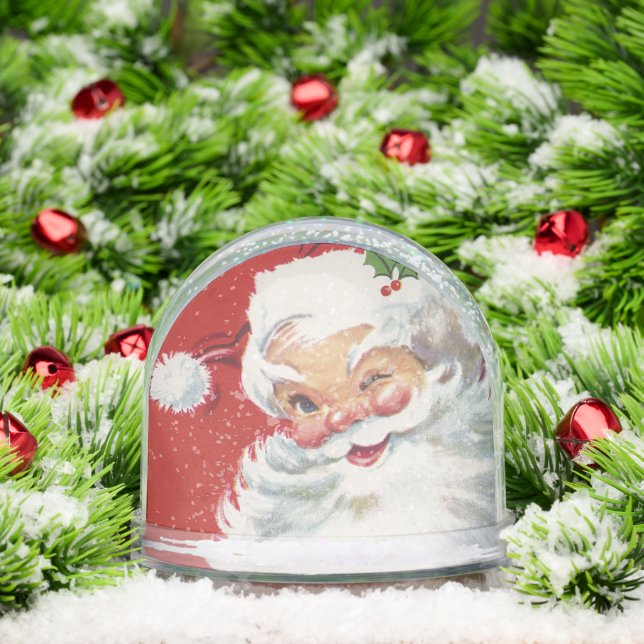 Vintage Christmas Santa Claus, Jolly and Winking Snowglobe (Christmas)