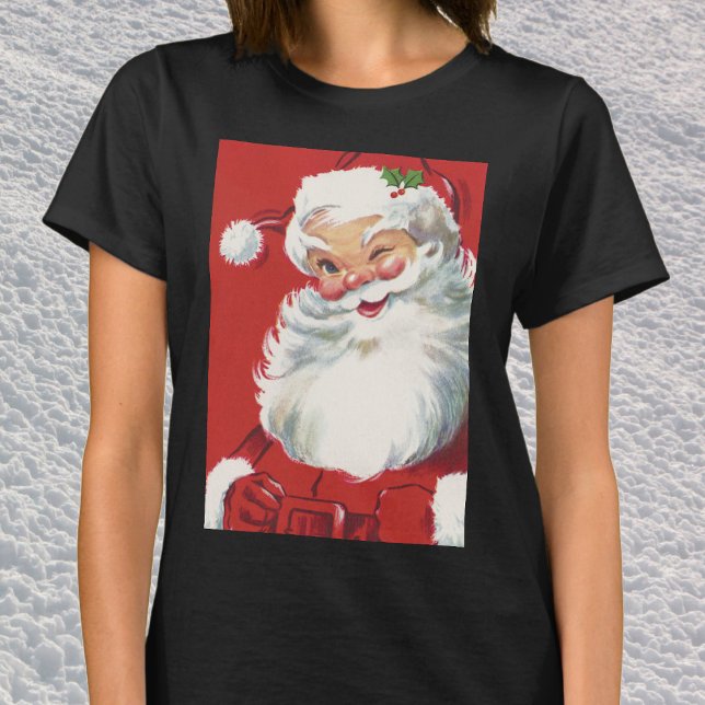 Vintage Christmas Santa Claus, Jolly and Winking T-Shirt (Creator Uploaded)