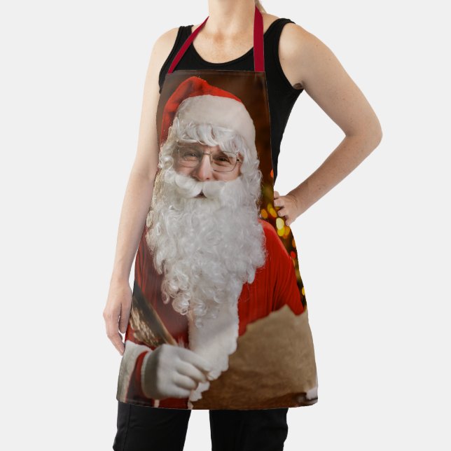 Vintage Christmas Santa Claus Jolly St. Nick Apron (Insitu)