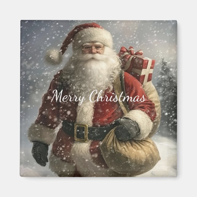 Vintage Christmas Santa Claus Magnet (Front)