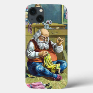 Vintage Christmas, Santa Claus Making Toy Dolls iPhone 13 Case