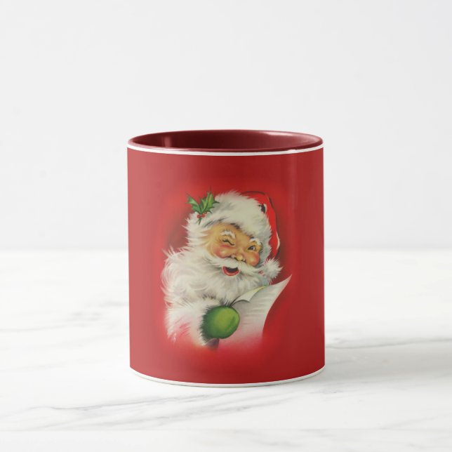 Vintage Christmas Santa Claus Mug (Center)