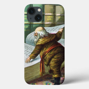 Vintage Christmas, Santa Claus Naughty Nice List iPhone 13 Case