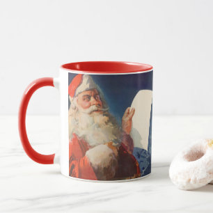 Vintage Christmas, Santa Claus Naughty Nice List Mug