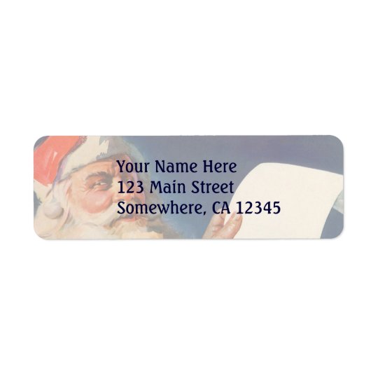 Vintage Christmas, Santa Claus Naughty Nice List Return Address Label