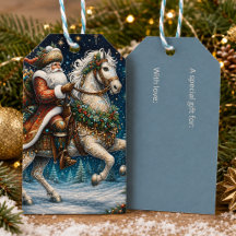 Vintage Christmas Santa Claus On A Horse