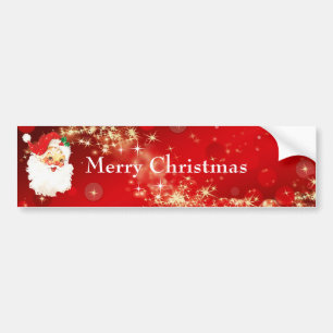 Vintage Christmas Santa Claus on Red Bumper Sticker