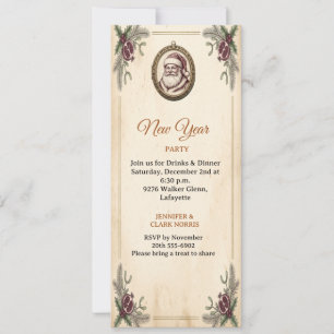Vintage Christmas Santa Claus Party Invitation
