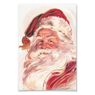 Vintage Christmas Santa Claus Photo Print