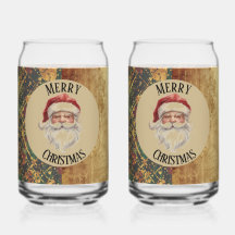 Vintage, Christmas, Santa Claus, Red Gold Green