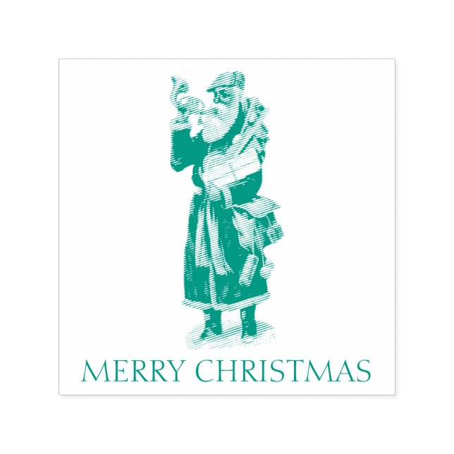 VINTAGE CHRISTMAS SANTA CLAUS RUBBER STAMP (Design)