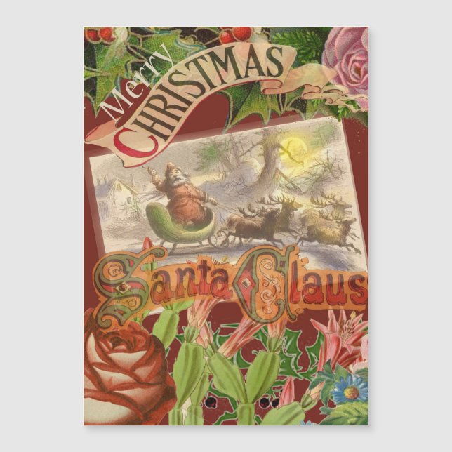 Vintage Christmas Santa Claus Sleigh (Front)