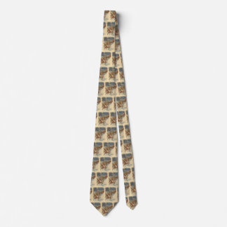Vintage Christmas Santa Claus Sleigh with Reindeer Tie