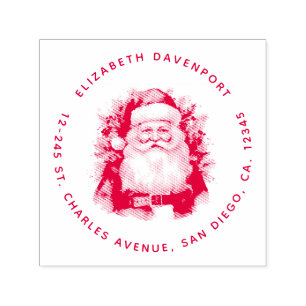 Vintage Christmas Santa Claus Smiling Address Self-inking Stamp