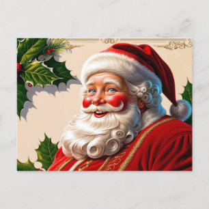 Vintage Christmas Santa Claus Smiling  Holiday Postcard