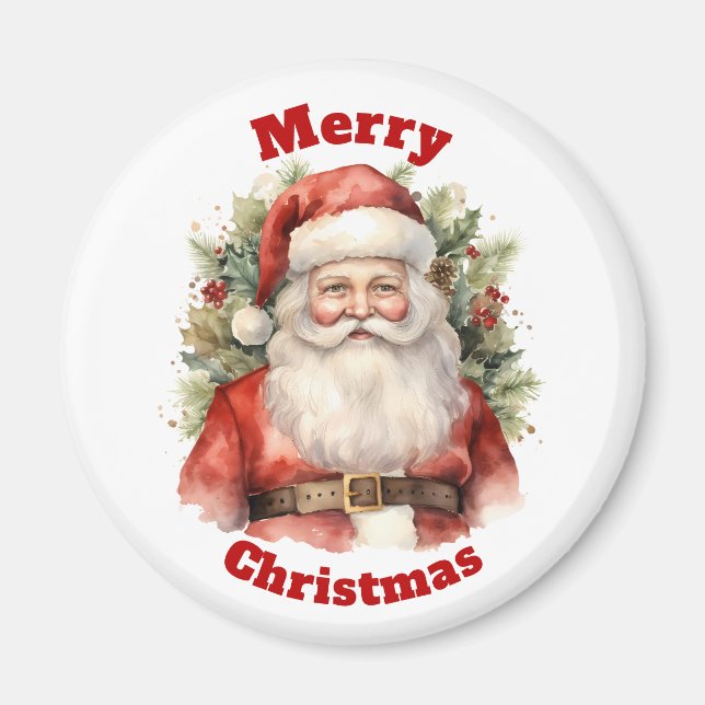 Vintage Christmas Santa Claus Smiling Magnet (Front)
