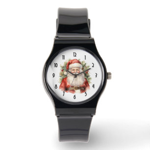 Vintage Christmas Santa Claus Smiling Watch