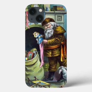 Vintage Christmas, Santa Claus Stockings with Toys iPhone 13 Case
