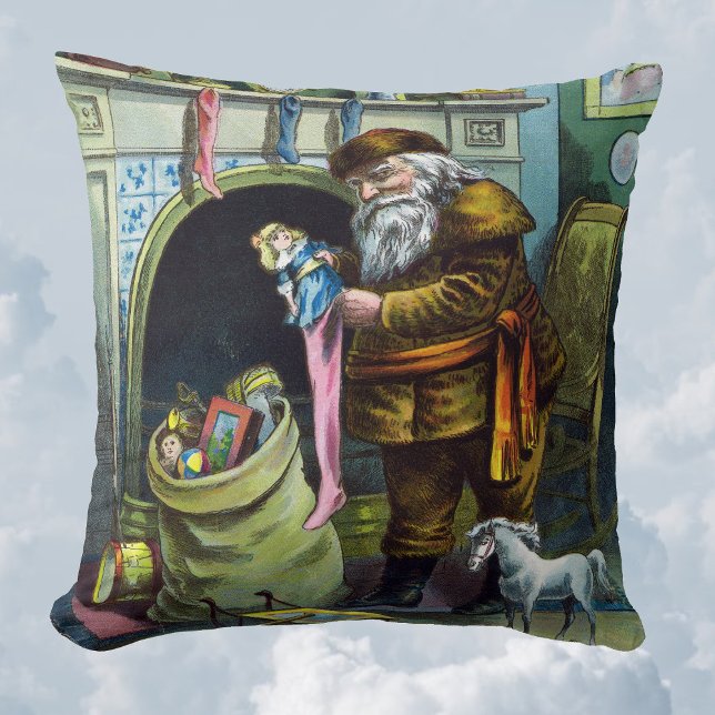 Vintage Christmas, Santa Claus Stockings with Toys Cushion (Creator Uploaded)