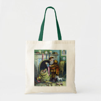 Vintage Christmas, Santa Claus Stockings with Toys Tote Bag