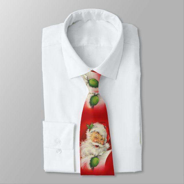 Vintage Christmas Santa Claus Tie (Tied)