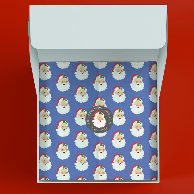 Vintage Christmas Santa Claus Tissue Paper (Vintage Santa Claus patterned tissue paper is perfect for wrapping your Christmas holiday gifts.)