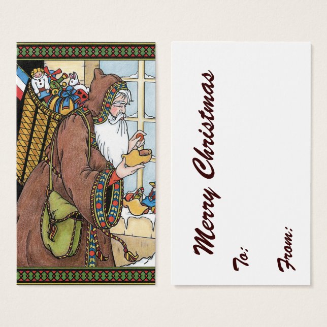 Vintage Christmas, Santa Claus Toys Clogs Shoes (Front & Back)