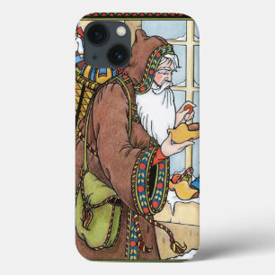 Vintage Christmas, Santa Claus Toys Clogs Shoes iPhone 13 Case