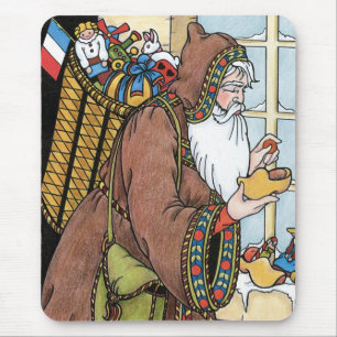 Vintage Christmas, Santa Claus Toys Clogs Shoes Mouse Mat