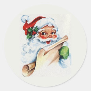 Vintage Christmas Santa in Snow Stickers