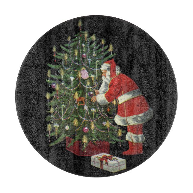 Vintage Christmas, Santa Claus with Presents Cutting Board (Front)