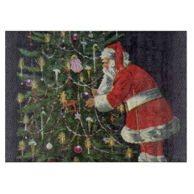Vintage Christmas, Santa Claus with Presents Cutting Board (Front)