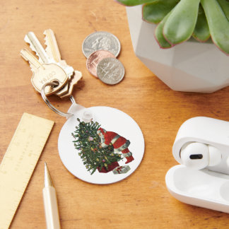 Vintage Christmas, Santa Claus with Presents Key Ring