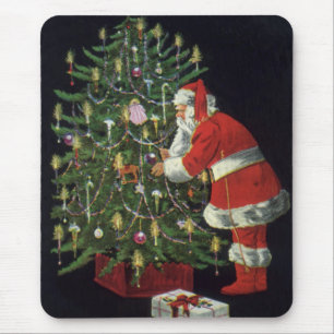 Vintage Christmas, Santa Claus with Presents Mouse Mat