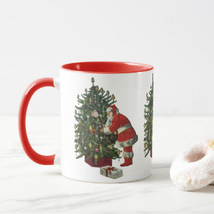 Vintage Christmas, Santa Claus with Presents Mug