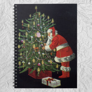 Vintage Christmas, Santa Claus with Presents Notebook