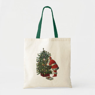 Vintage Christmas, Santa Claus with Presents Tote Bag