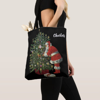 Vintage Christmas, Santa Claus with Presents Tote Bag