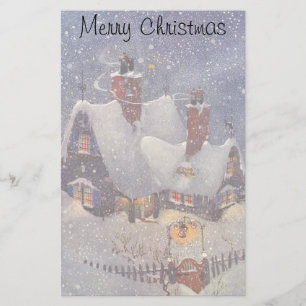 Vintage Christmas, Santa Claus Workshop North Pole Stationery