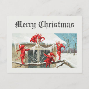 Vintage Christmas Santa Elves Postcard